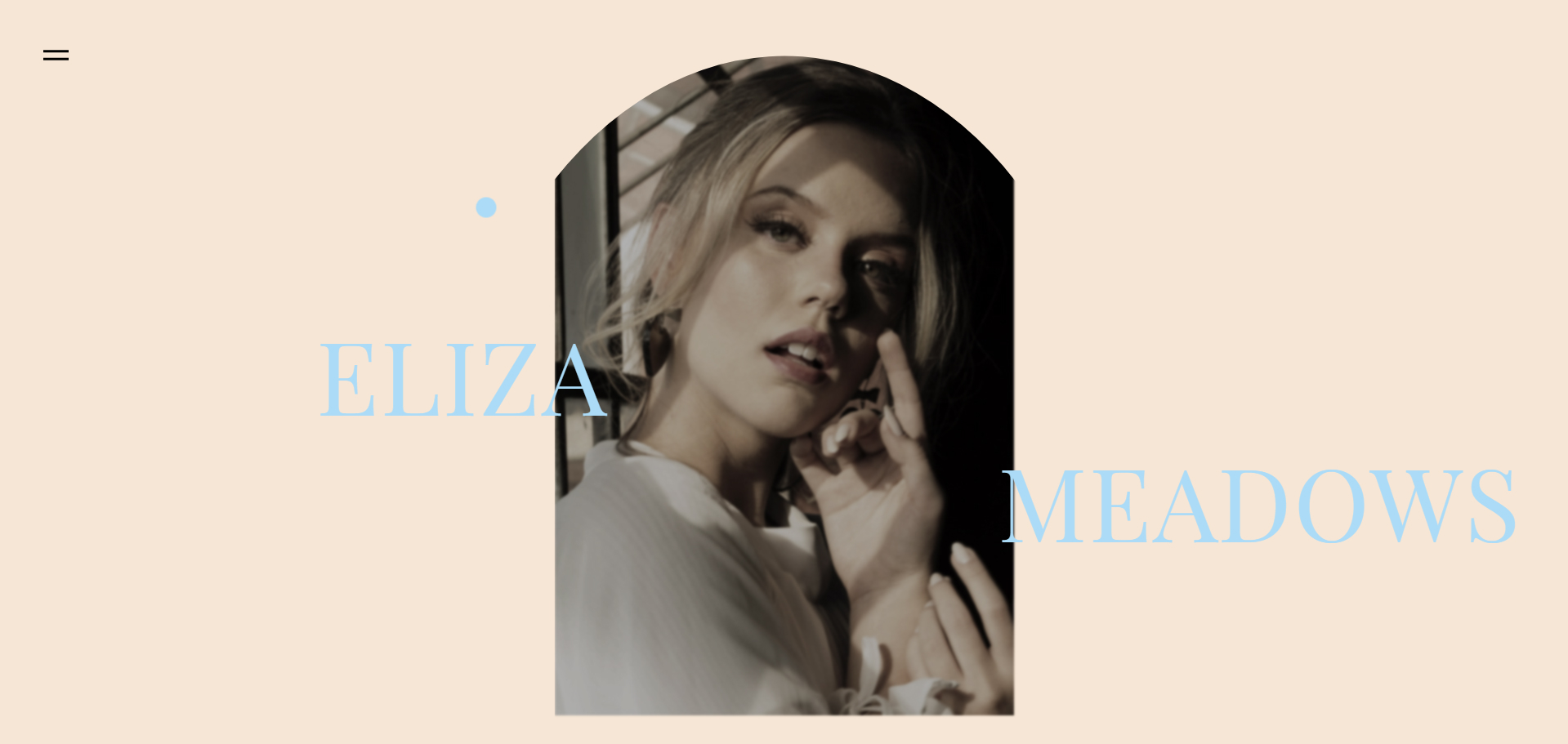 screenshot of Eliza Meadows Photography landing page